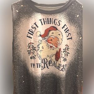 Tie Dye “First Things First, I’m the Realest” Santa Short-Sleeve T-Shirt